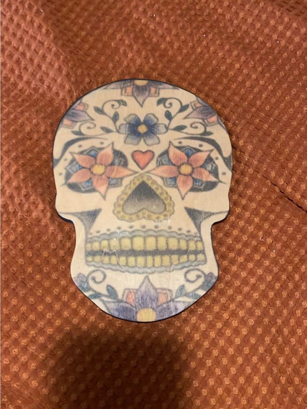 Y2K- Hand-Painted Sugar Skull Wood Accent- hanging wall art